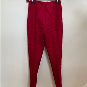 Max Mara red linen ankle pants